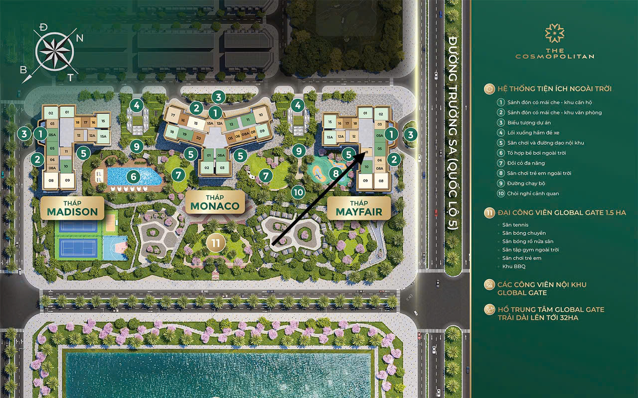 BÁN CĂN HỘ VIN CỔ LOA MAYFAIR – THÁP M1 CĂN 1+1  49,6m²  VIEW NỘI KHU 